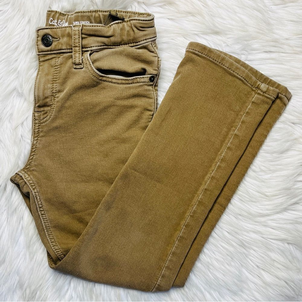 Cat & Jack Slim Super Stretch Jeans Brown Size 10